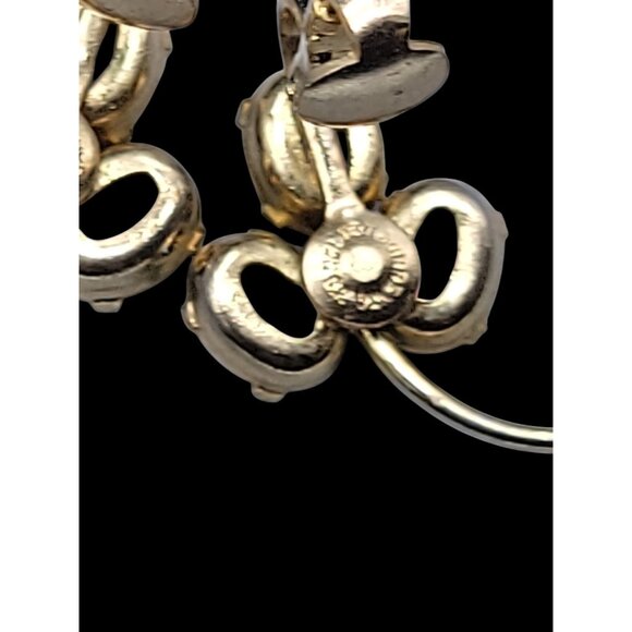 Sorrento 12kGF Faux Opal Cluster Clipped On Earrings Yellow Gold Filled Vintage - Picture 7 of 13